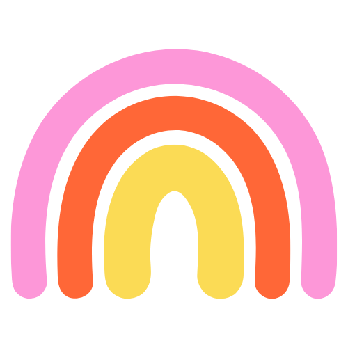 Pictogramme arc en ciel illustrant le fait de créer avec sincérité - May Atoria